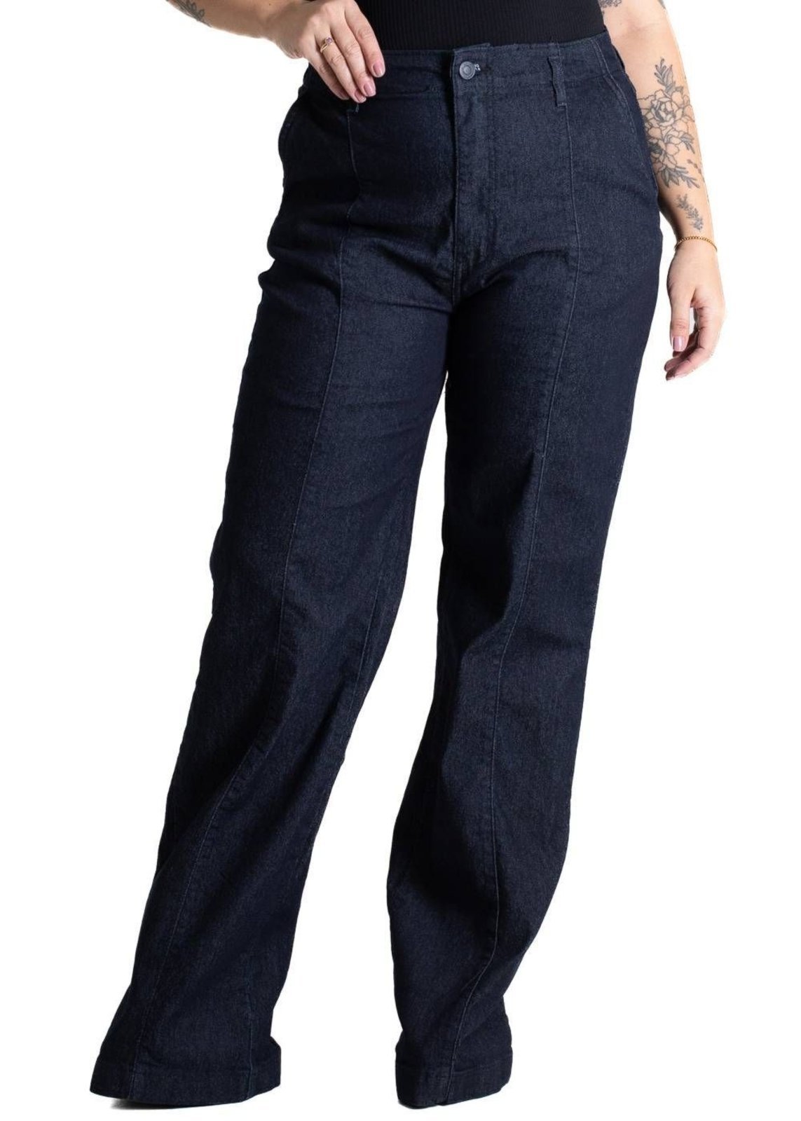 Calça Jeans Sawary Wide Leg Plus Size - 280630 - Azul - Sawary