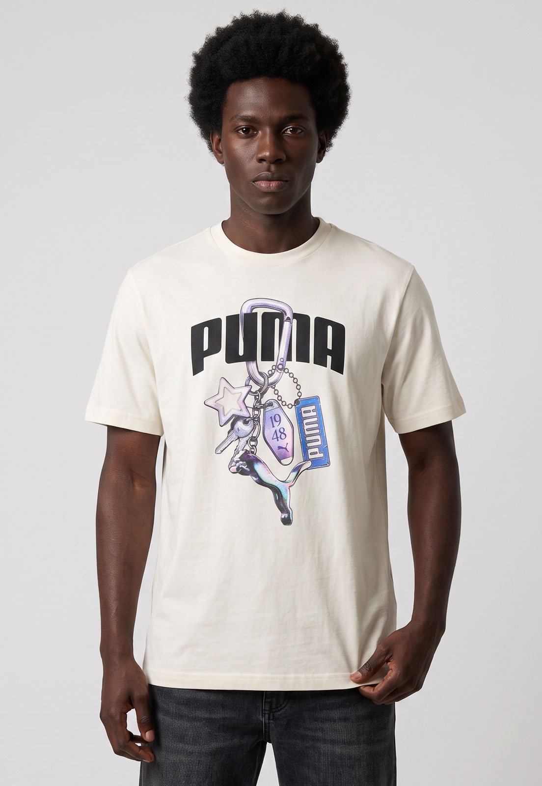 Camiseta Masculina Puma Graphics Relaxed Execution Tee Off White