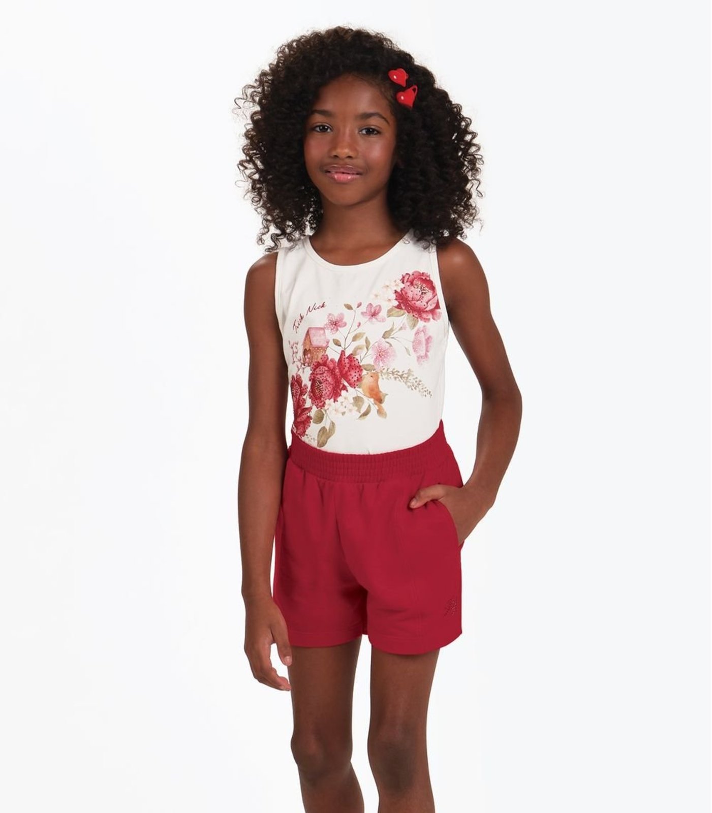 Infantil - Conjunto Regata com Shorts Menina Trick Nick Bege