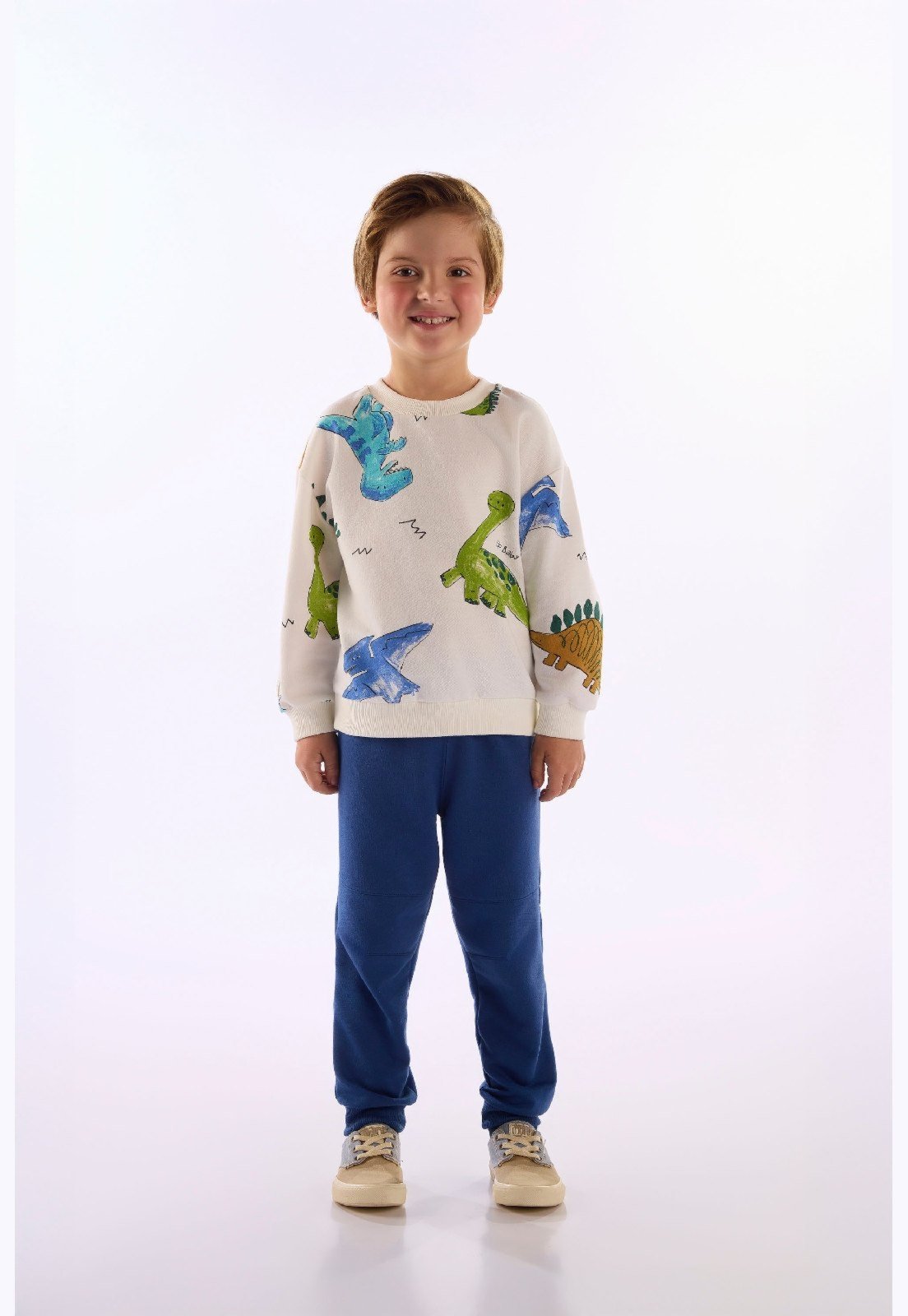 Infantil - Conjunto Moletom Dino Up Baby Branco
