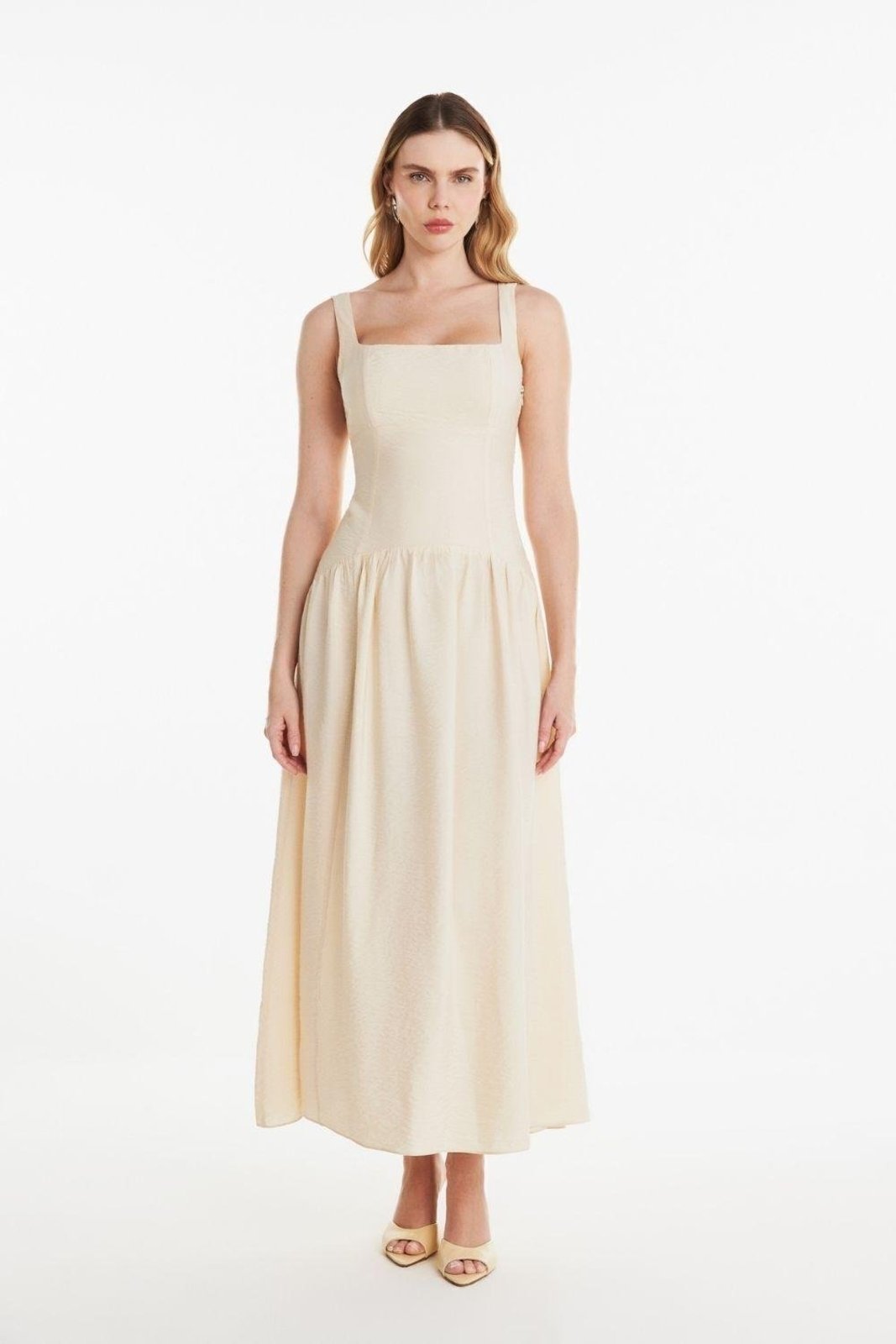 Vestido Detalhado Carlota Costa Bege