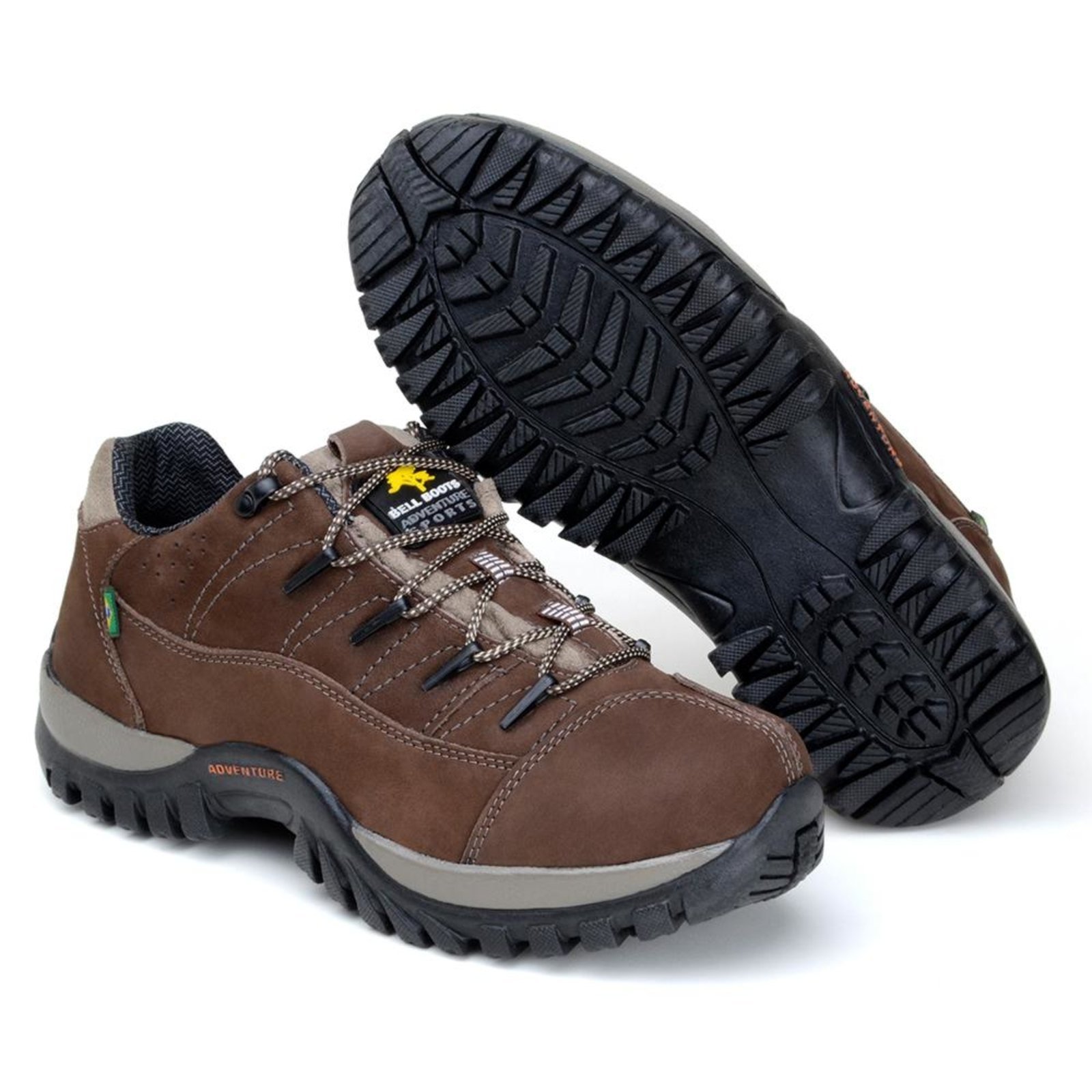 Tênis Adventure Couro Masculino Nobuk Conforto Marrom Escuro 37 Marrom