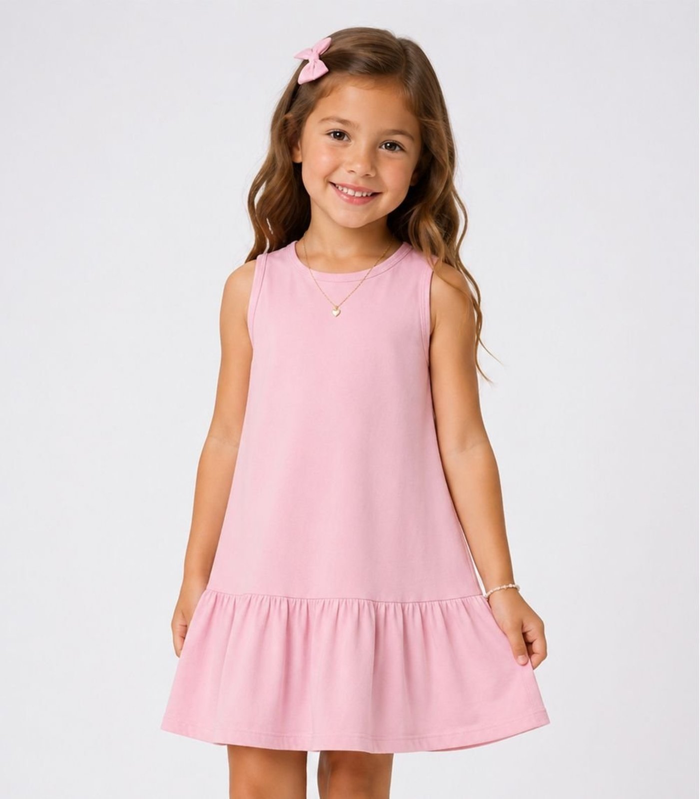 Infantil - Vestido Feminino Em Meia Malha Trick Nick Rosa