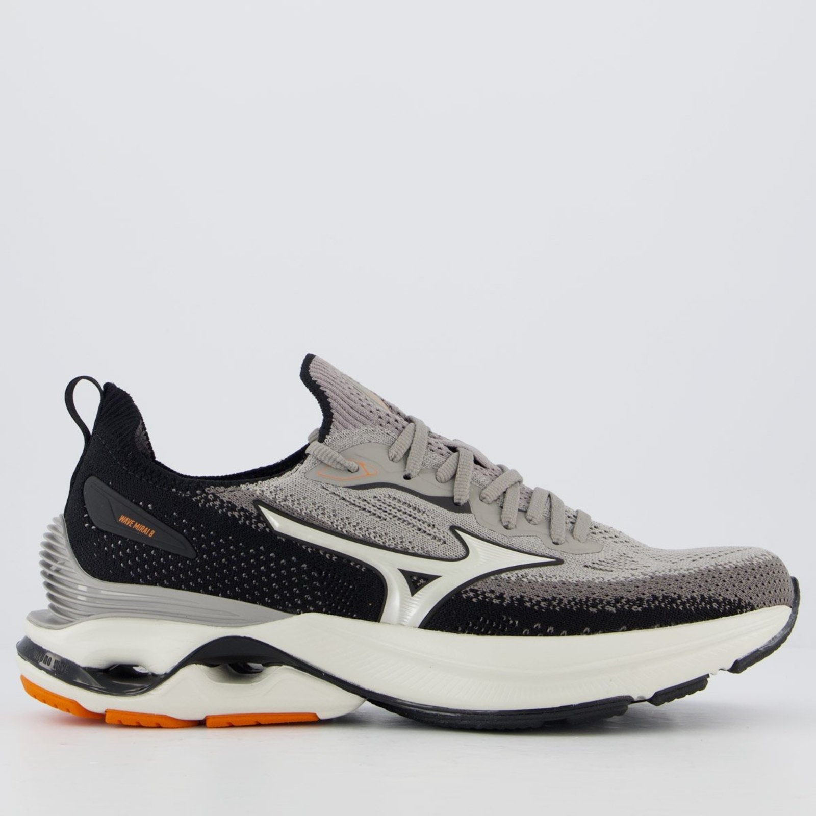 Tênis Mizuno Wave Mirai 8 Cinza e Preto