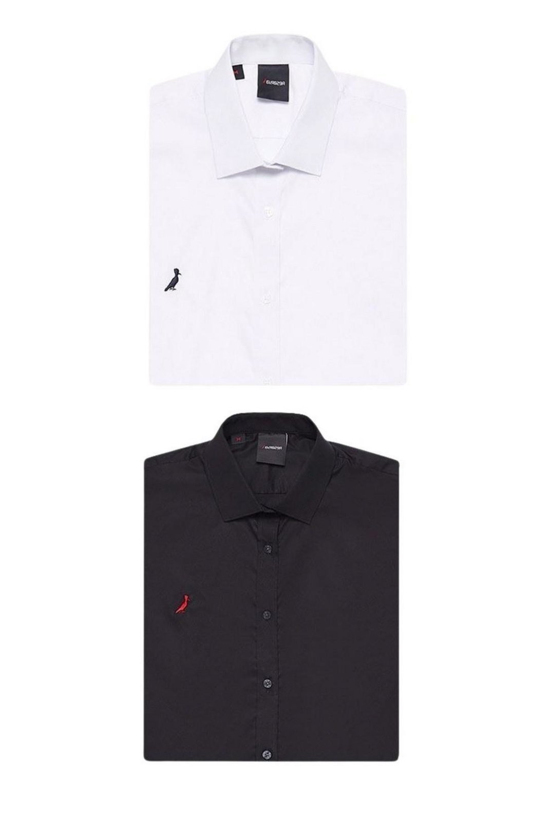 Kit 2 Camisas Oxford Stretch Cores Reserva Branco.