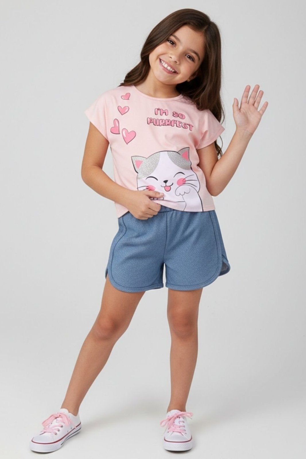 Vista 2 Infantil - Conjunto Bem Vestir Feminino Gatinho rosa BEM VESTIR rosa