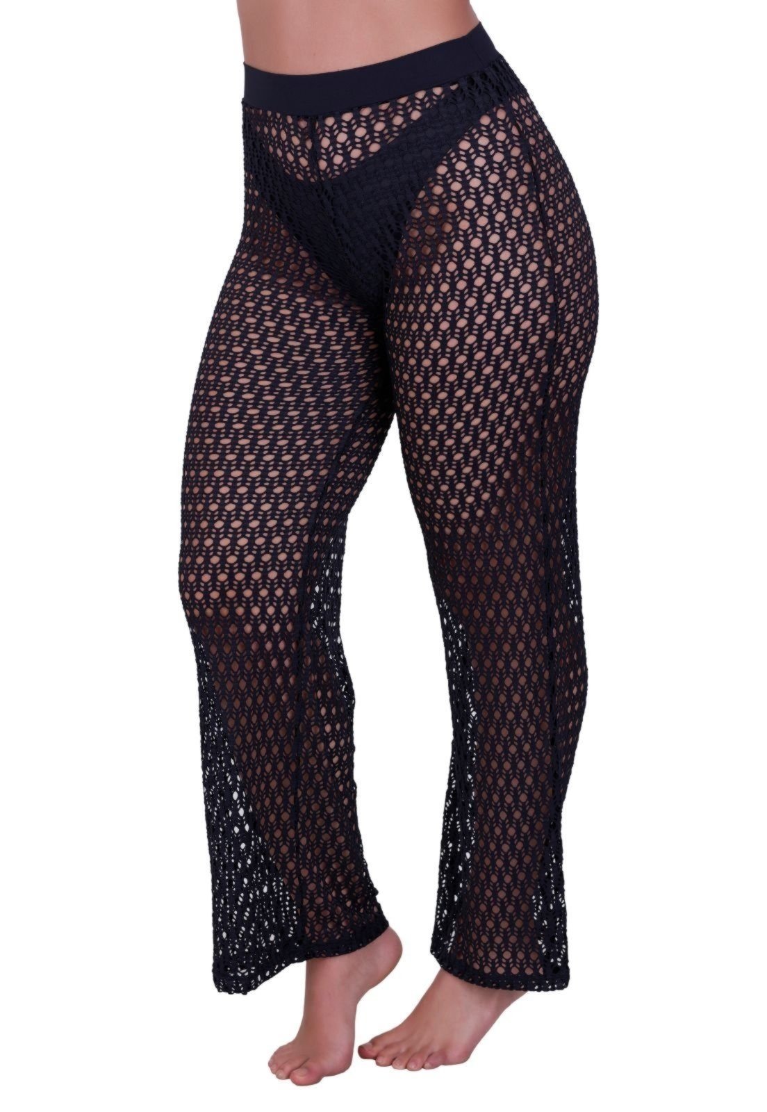 Calça Saída De Praia Cintura Alta Verão Moda Feminina Preto