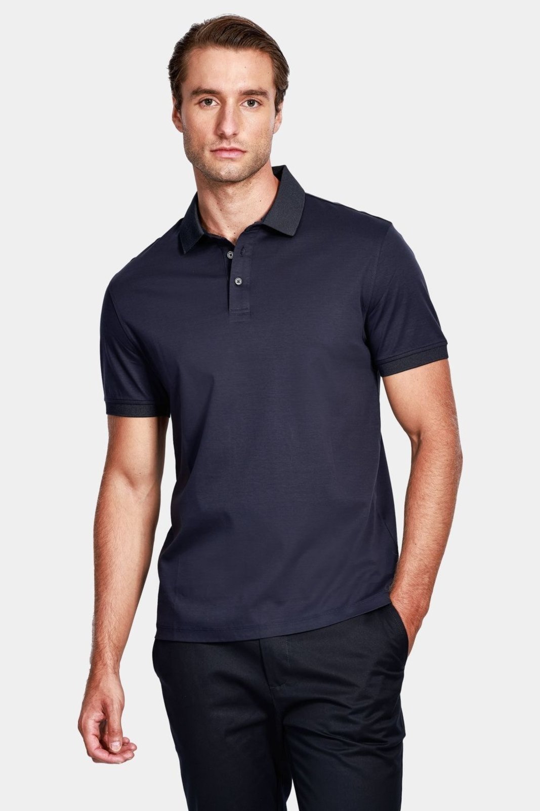 Silk Aramis Blend Modal Polo Shirt Marinho