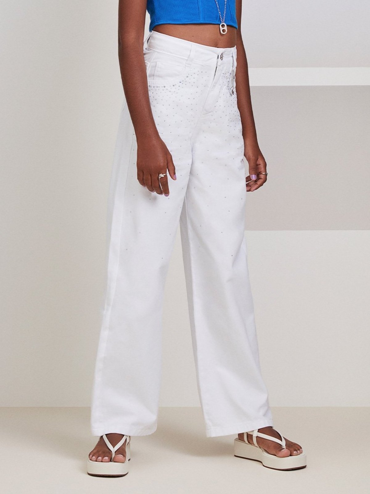 Infantil - Calça Branca com Strass