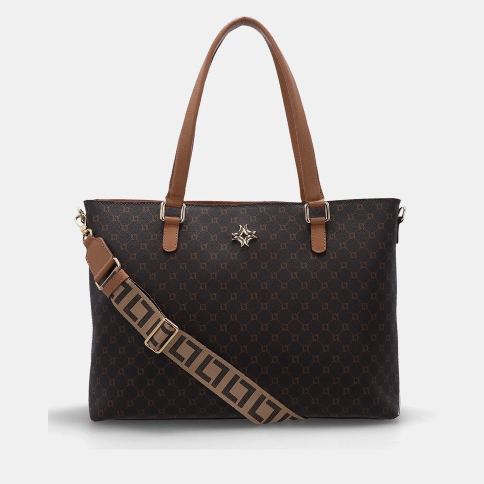 Bolsa Shopping Extra Grande Monograma Mocca – 2000601 Luz Da Lua Marrom