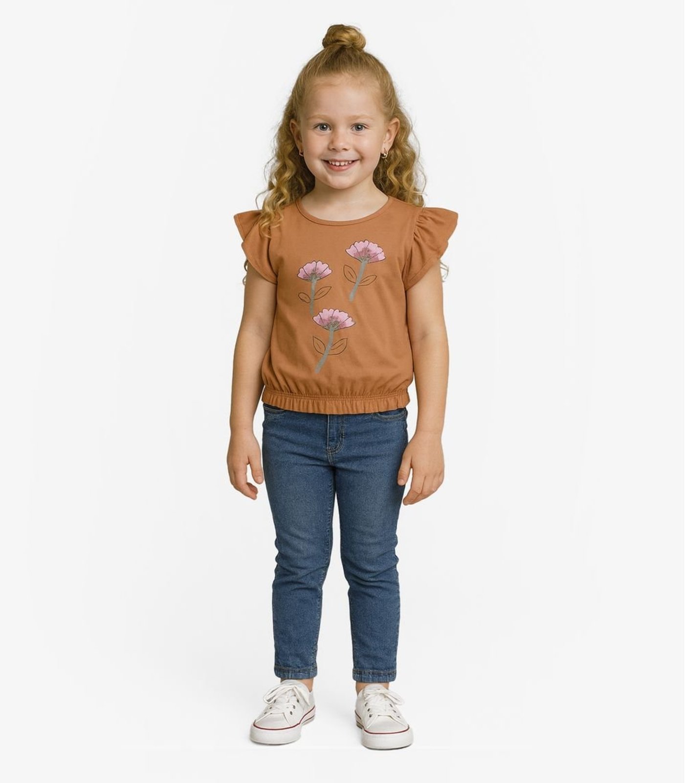 Infantil – Blusa Manga Curta Infinita Cor Laranja