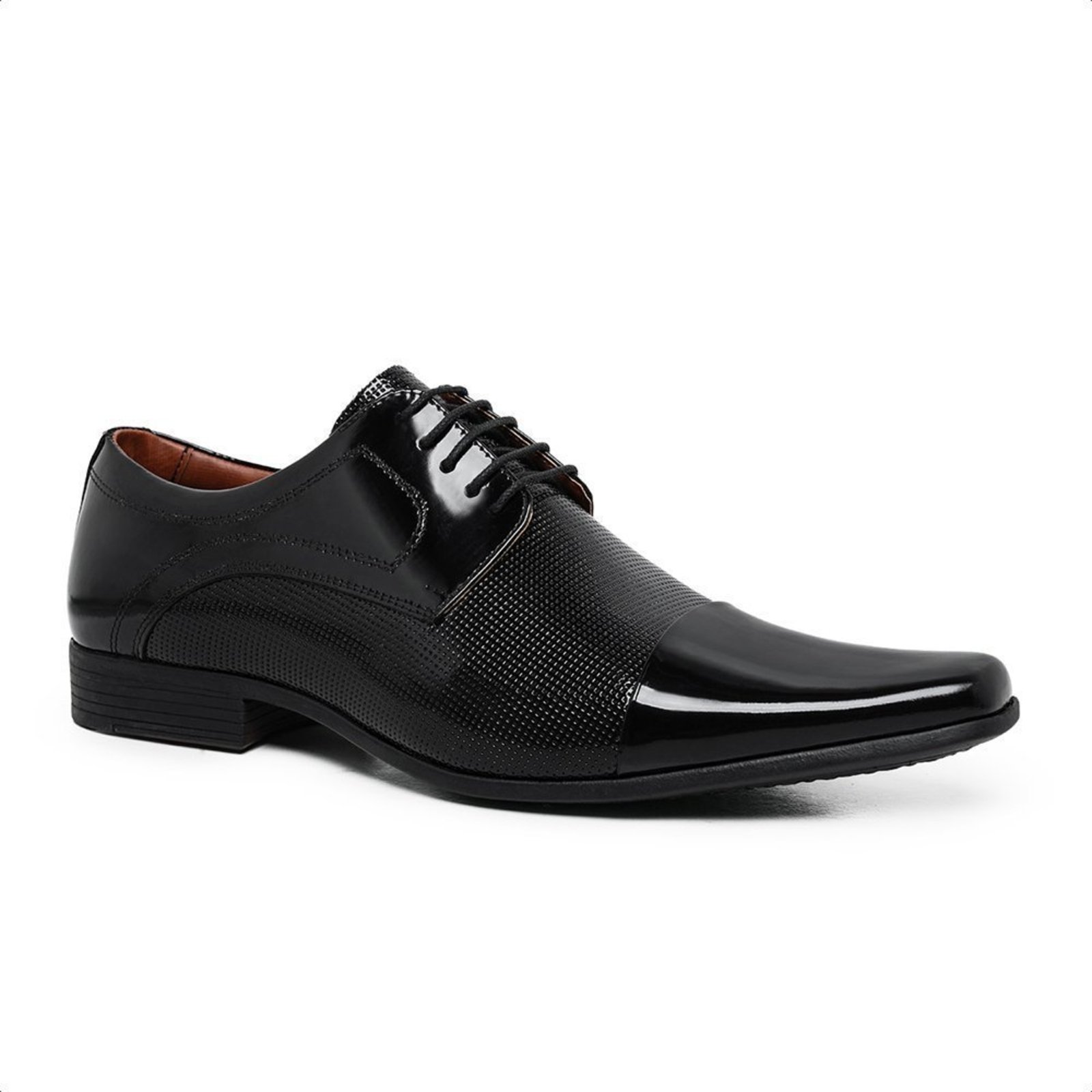 Sapato Social Masculino Malbork Couro Preto Envernizado Elegante 0500VP