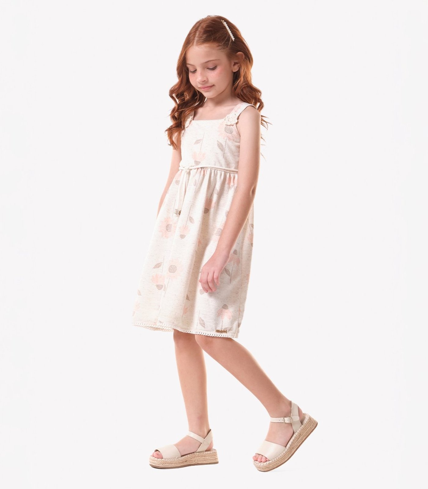 Infantil - Vestido Moletinho Estampado Trick Nick Bege