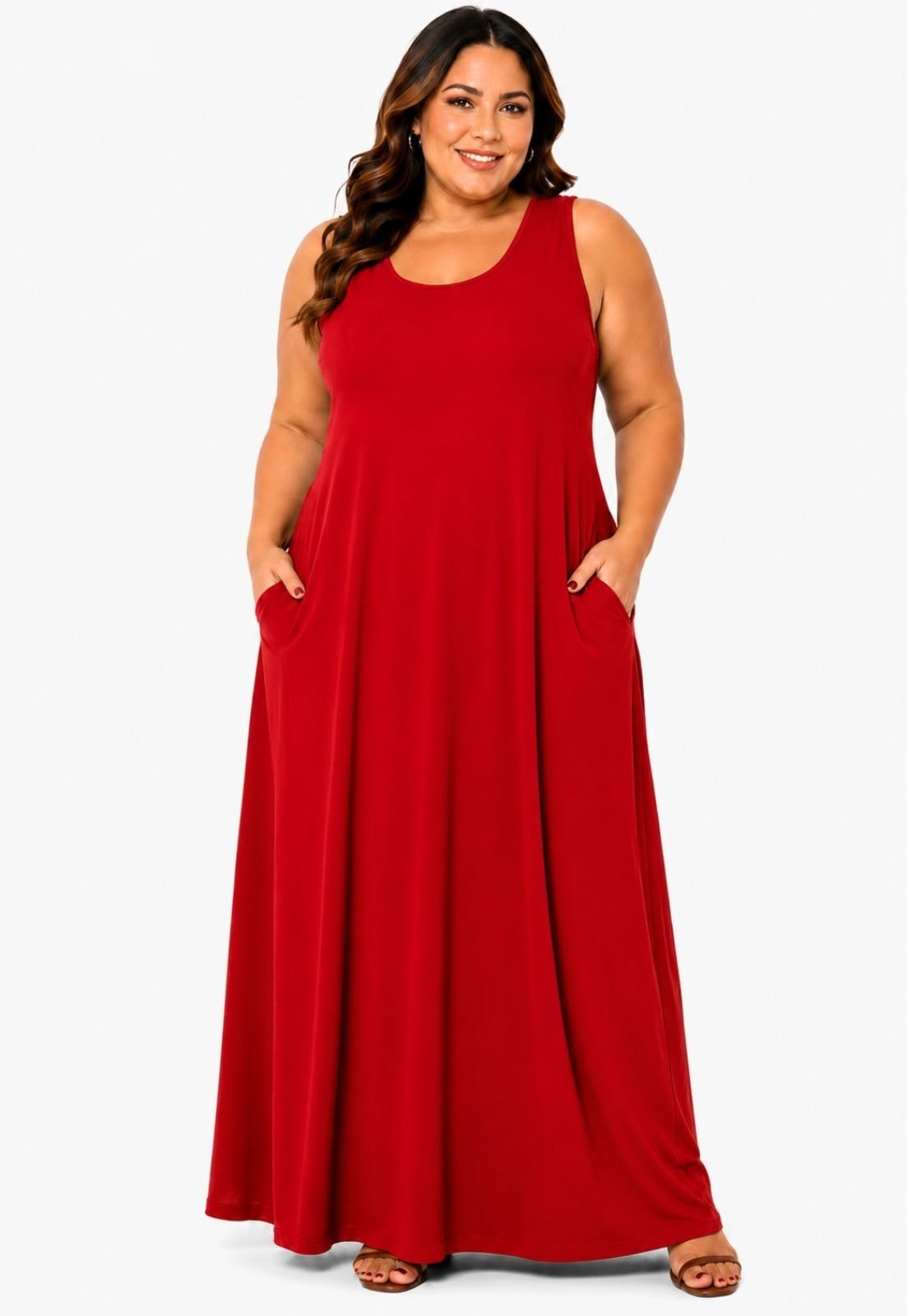 Vestido Plus Size Longo Vermelho