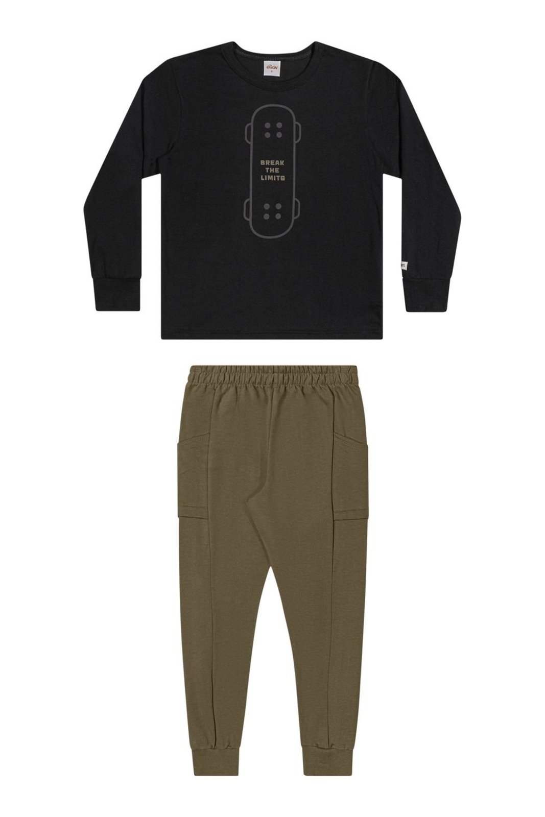 Infantil - Conjunto Longo Menino Skate Elian Preto