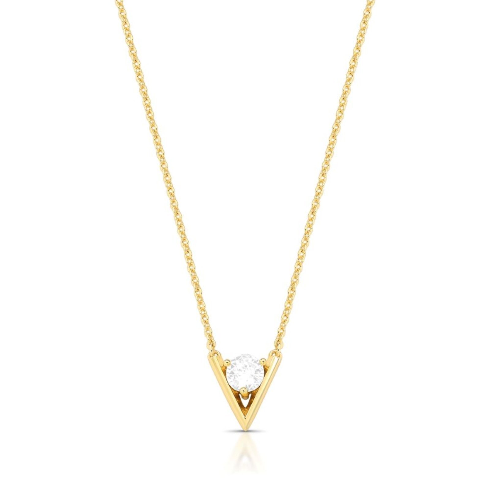 Infantil – Colar com Pingente Triângulo Cristal Banhado a Ouro 18K Ania Store
