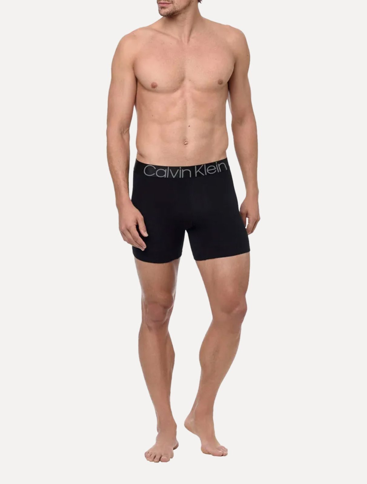 Vista 3 Cueca Calvin Klein Boxer Cotton CK Icon Preta 1UN preto Calvin Klein preto