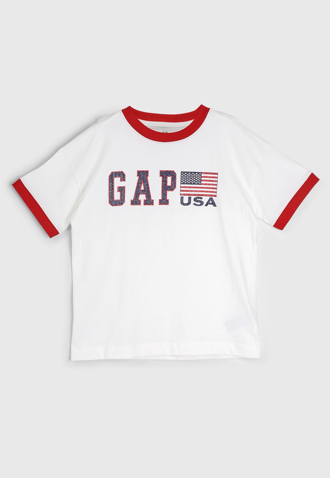 Infantil – Camiseta Manga Curta GAP USA Branca