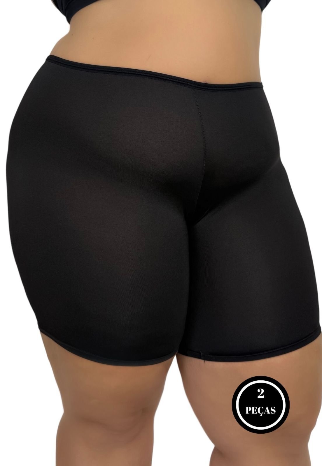 Kit 2 Short Feminino Plus Size Terra e Mar Anagua Segunda Pele Bermuda Multicolorido