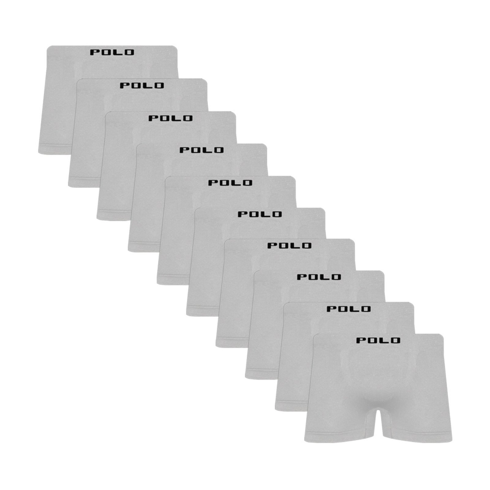 Kit C/10 Cuecas Boxer Microfibra Polo Star Branco