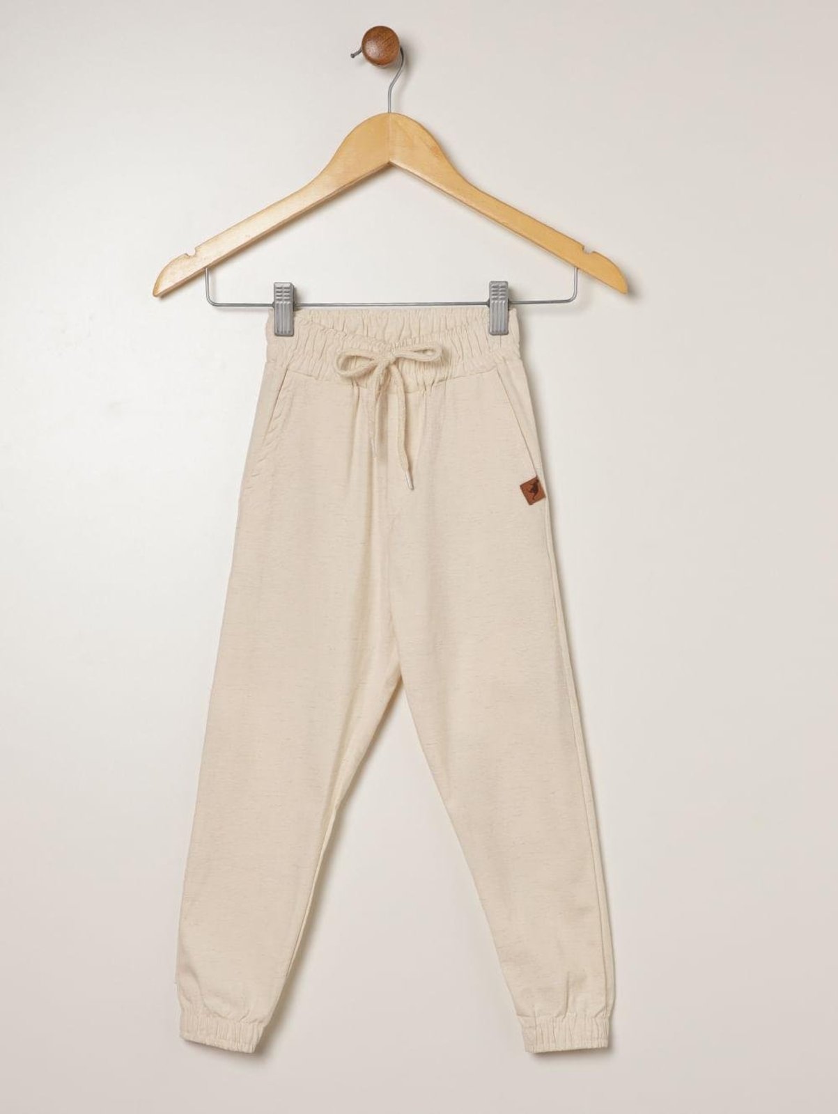 Infantil - Calça Linho Jogger Para Menino - OFF WHITE