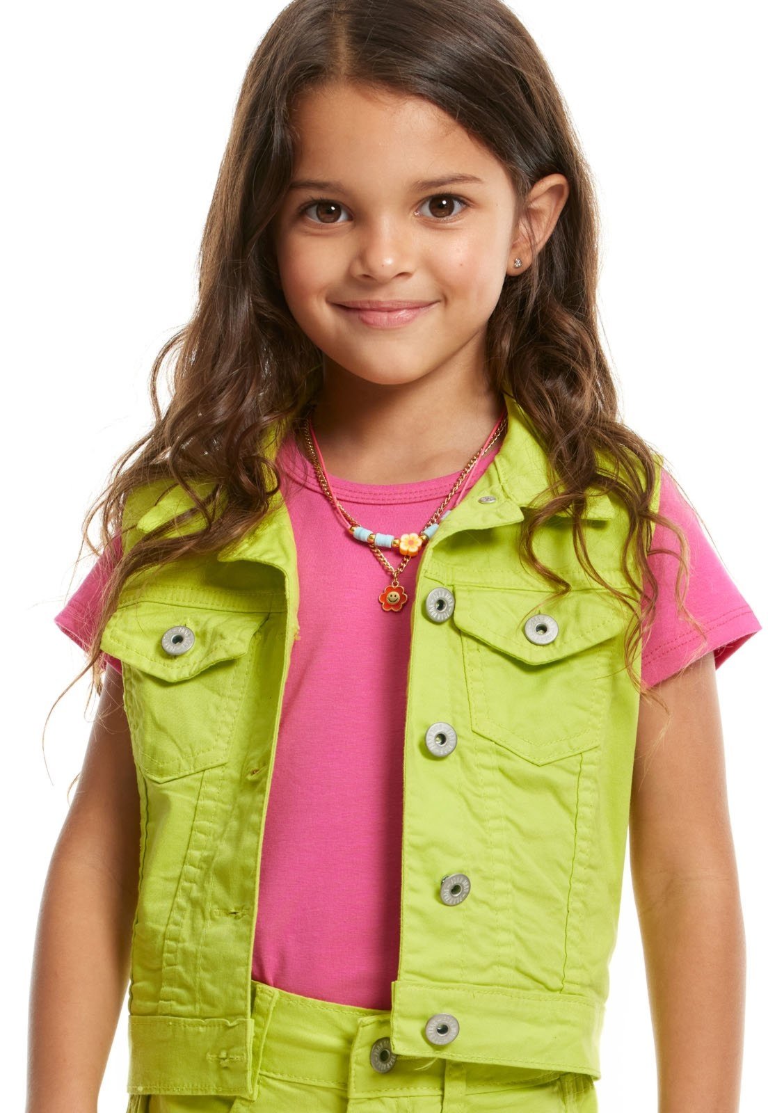 Vista 3 Infantil - Colete Sarja Lima Poah Noah 10 Banana Danger verde Banana Danger verde
