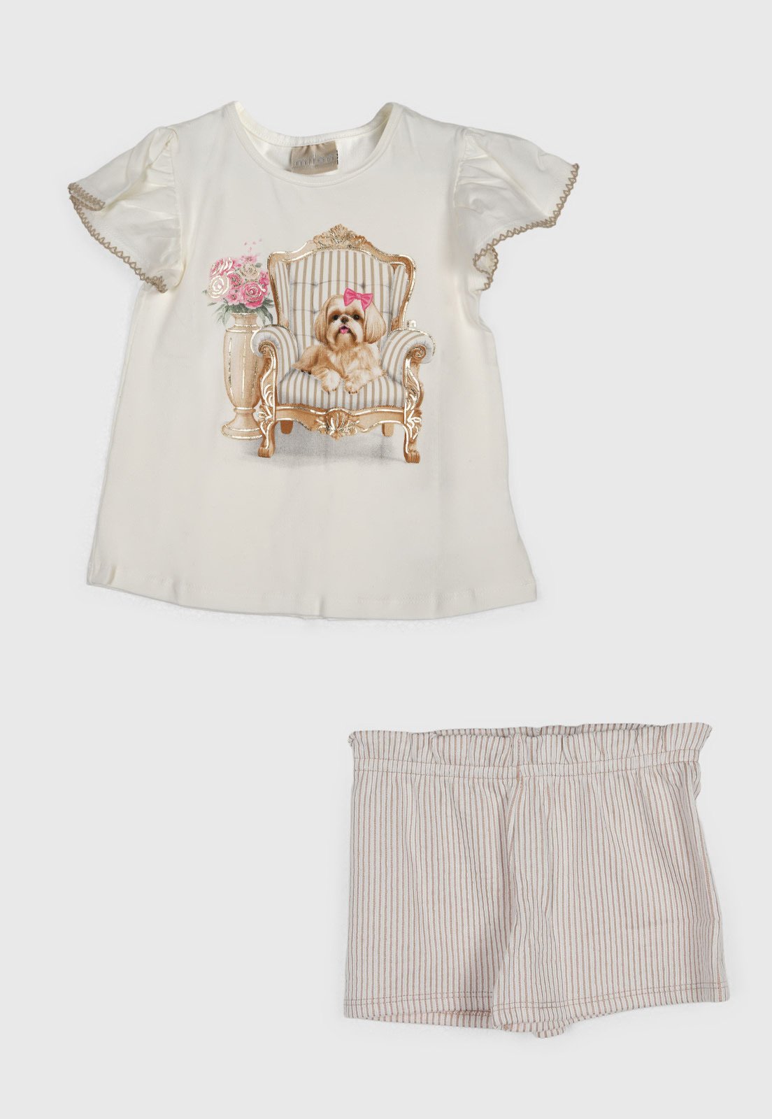 Conjunto Curto Milon Cachorro Off White
