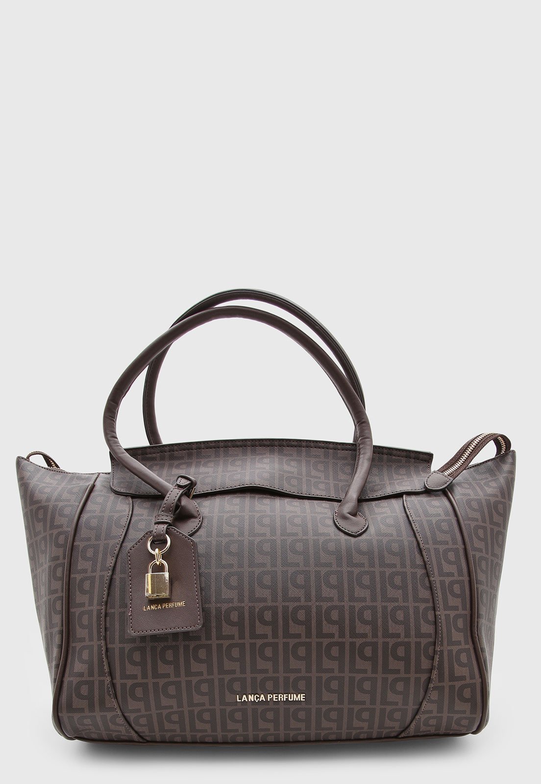 Bolsa Grande Lança Perfume Logo Marrom