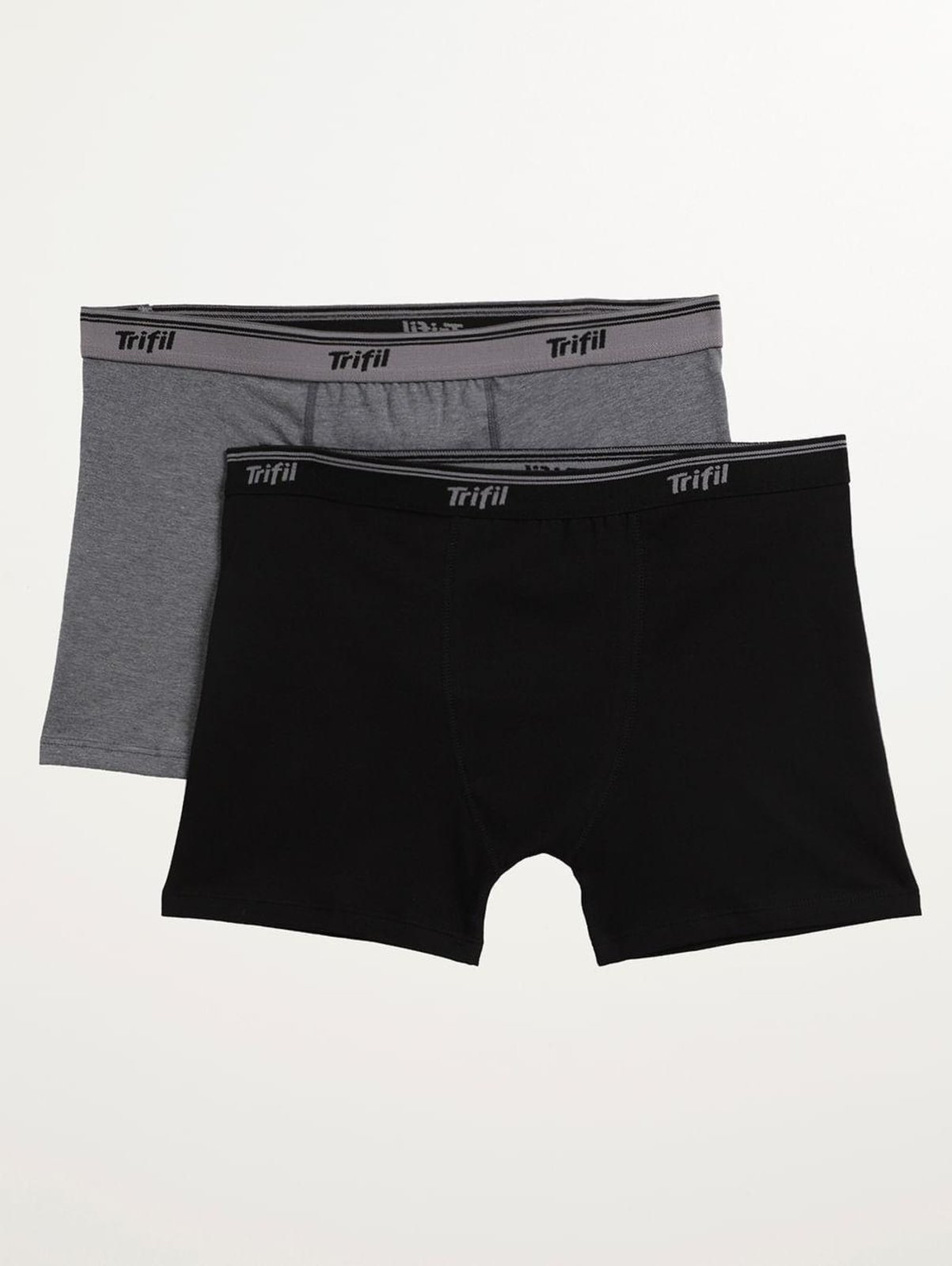 Vista 2 Kit com 02 Cuecas Algodão Trifil Masculina MESCLA/PRETO multicolorido TRIFIL multicolorido