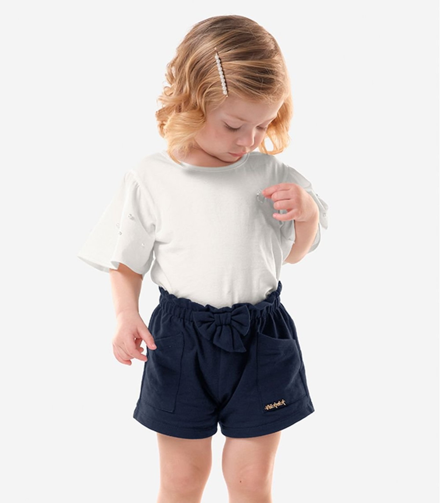 Infantil - Blusa Menina Cotton Leve Trick Nick Bege