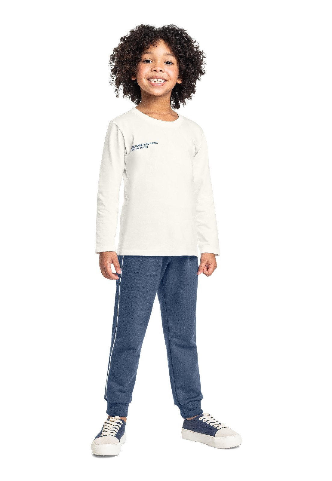 Infantil - Conjunto Champions League Calça Bee Loop Branco