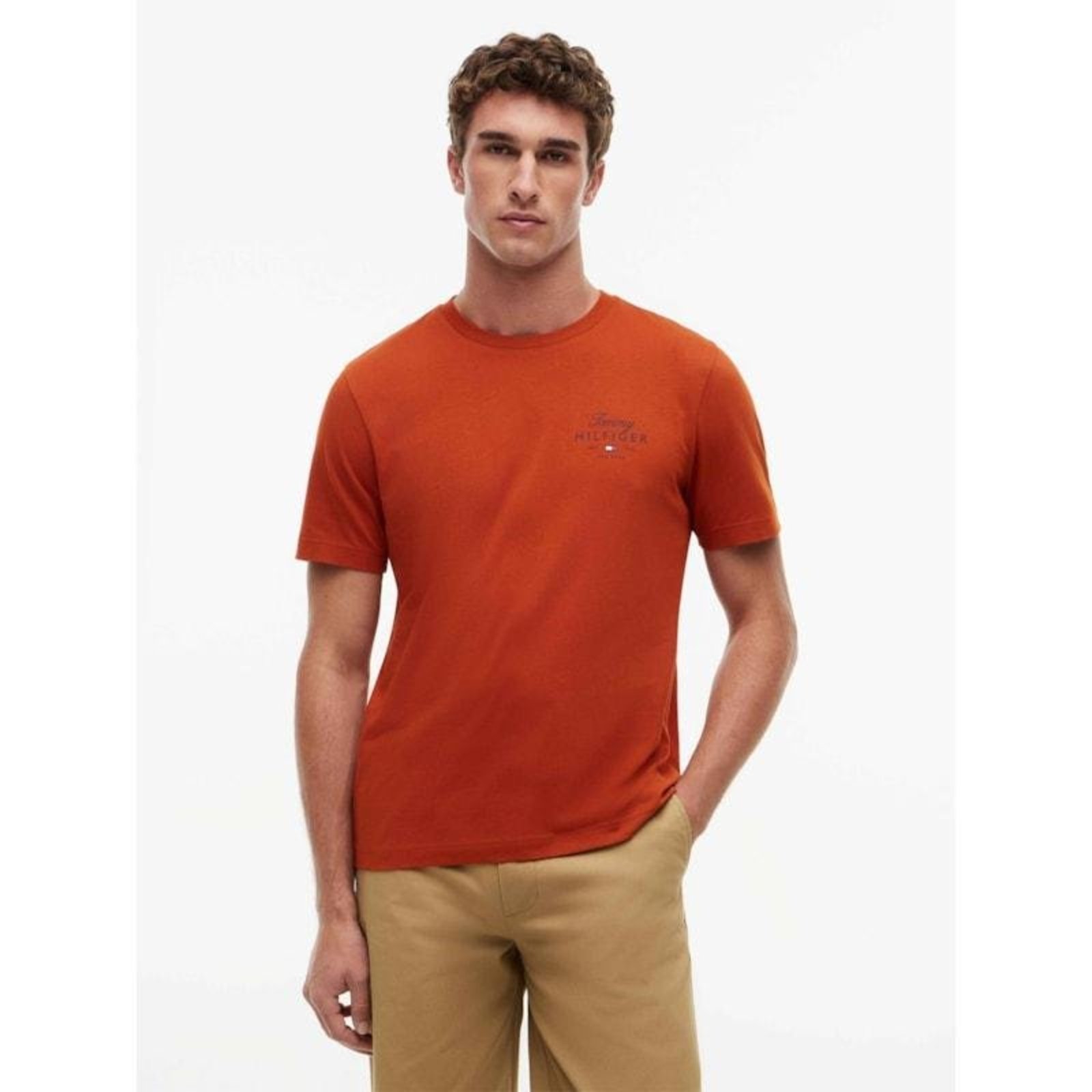 Camiseta Logo Tommy Hilfiger New York Laranja