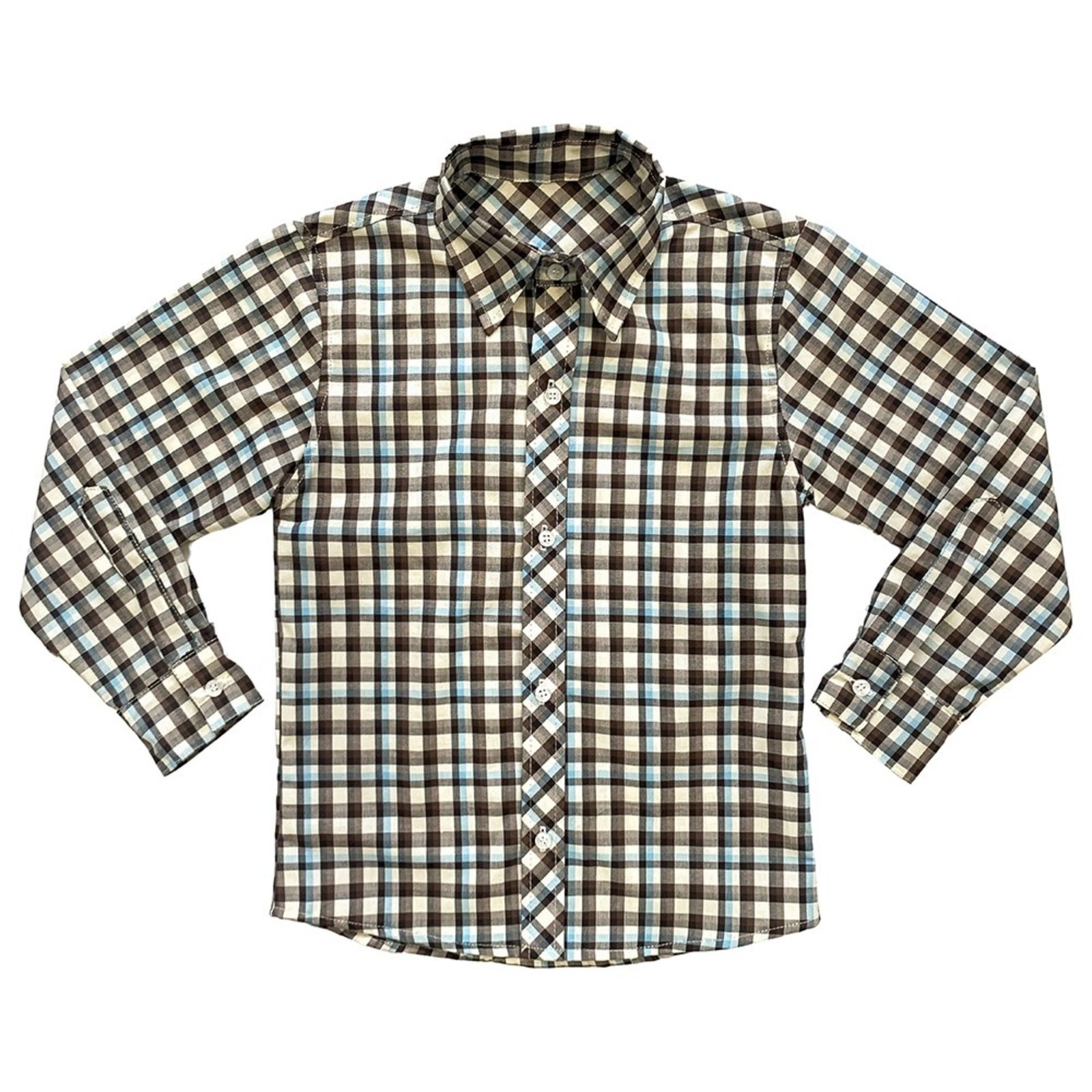 Infantil - Camisa Juvenil Look Jeans Manga Longa Xadrez