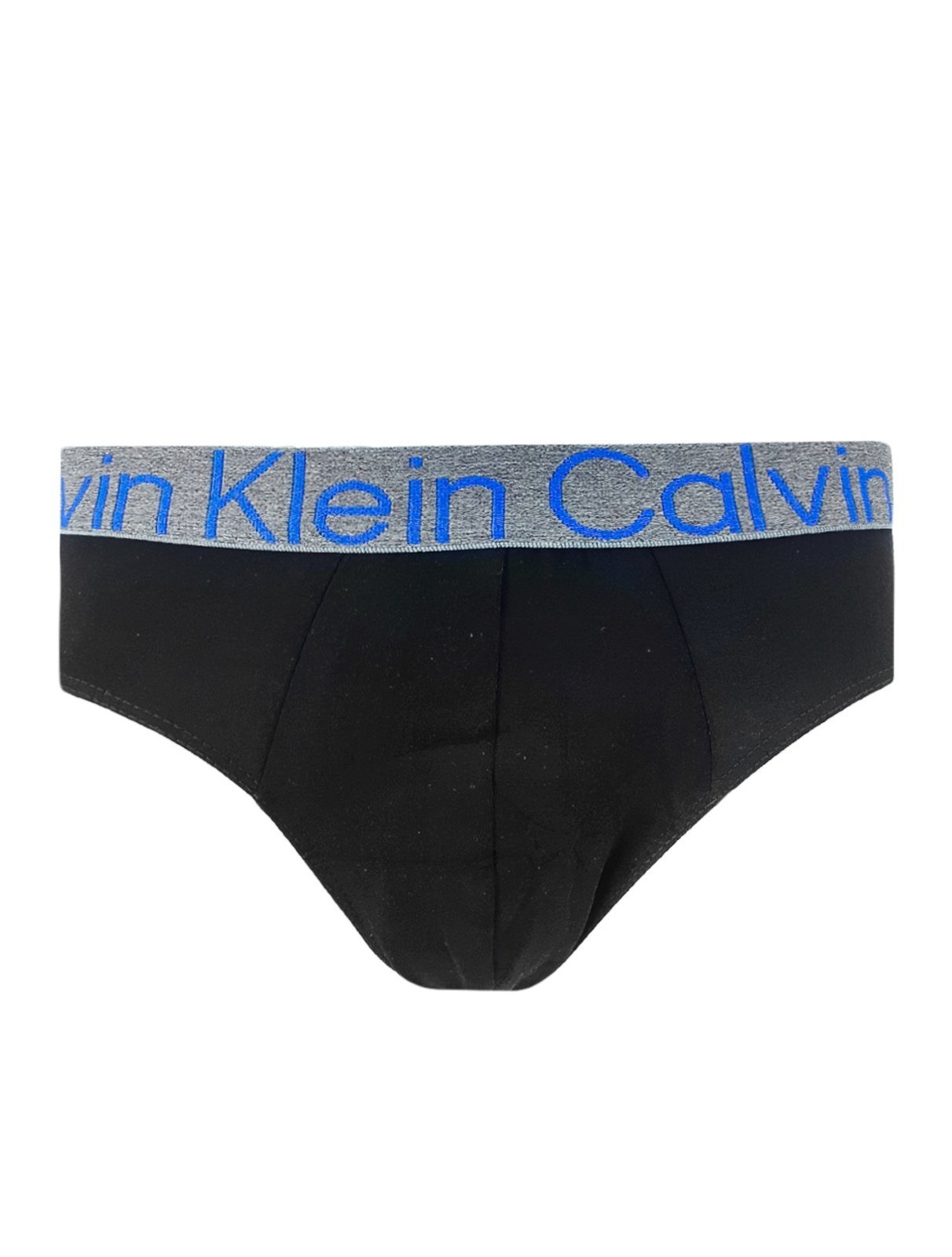Vista 3 Cueca Calvin Klein Brief Cotton Stretch Preta e Blu Logo Pack C11.03 CZ06 2UN cinza/preto blu Calvin Klein cinza/preto blu