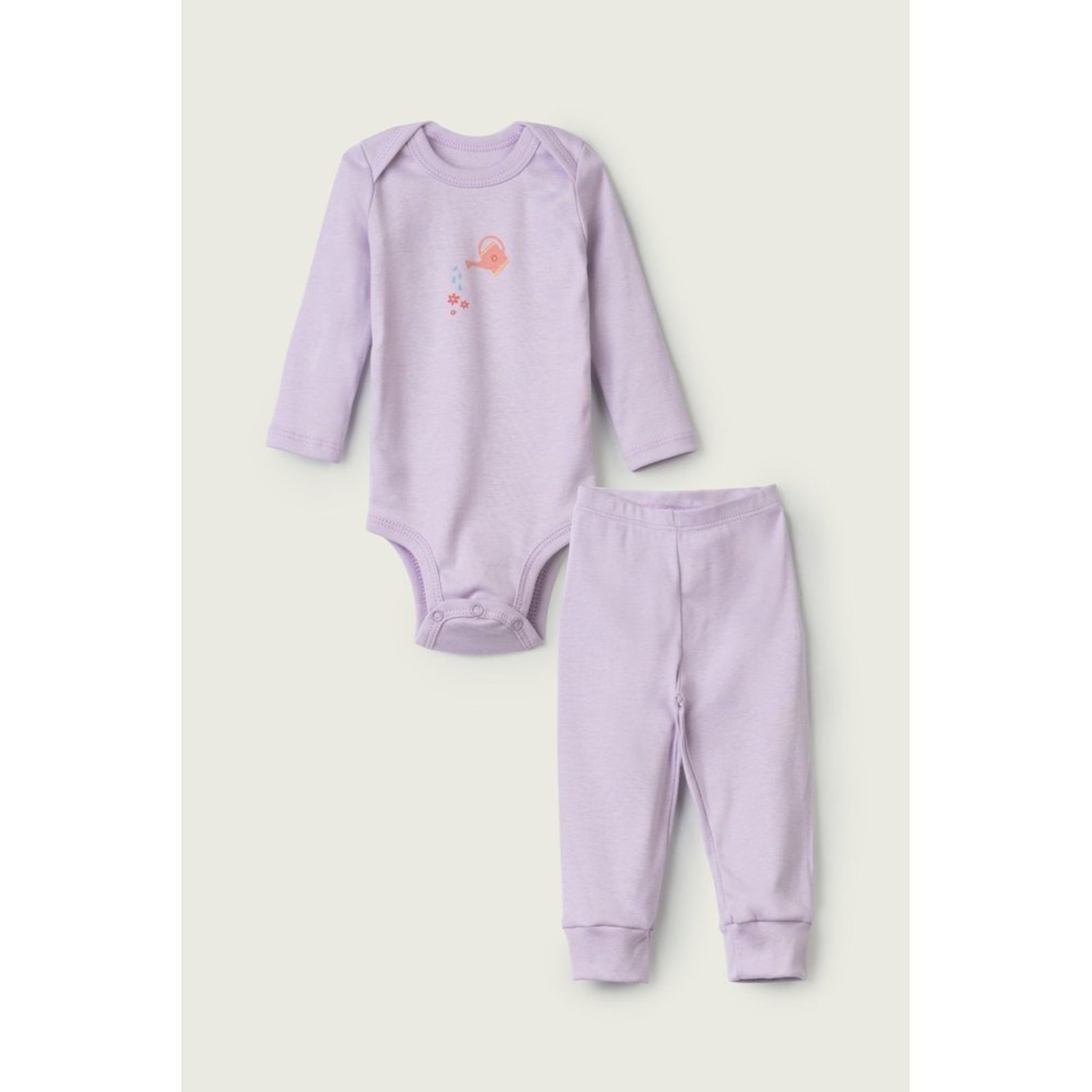 Infantil - Conjunto Body Longo e Calça do Papai Lilás Regador