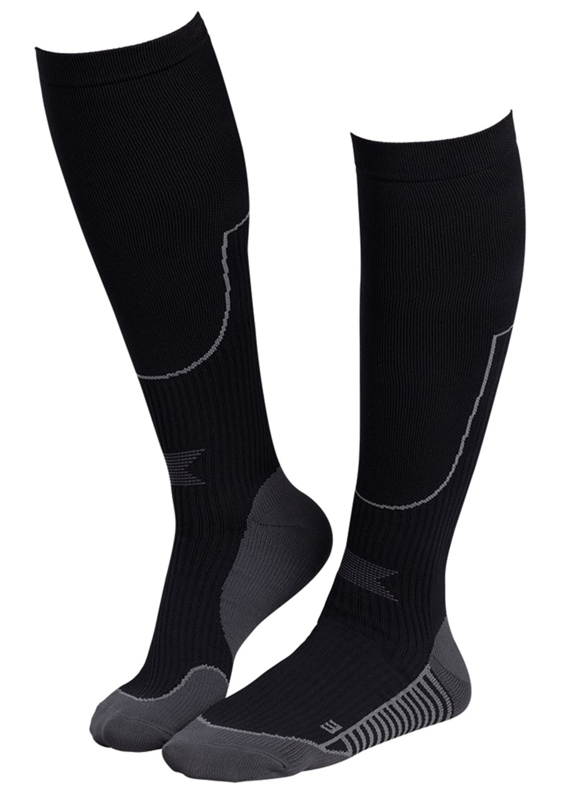 Vista 3 Meia Esportiva Adulto 3/4 Performance Lupo Unissex preto Lupo preto