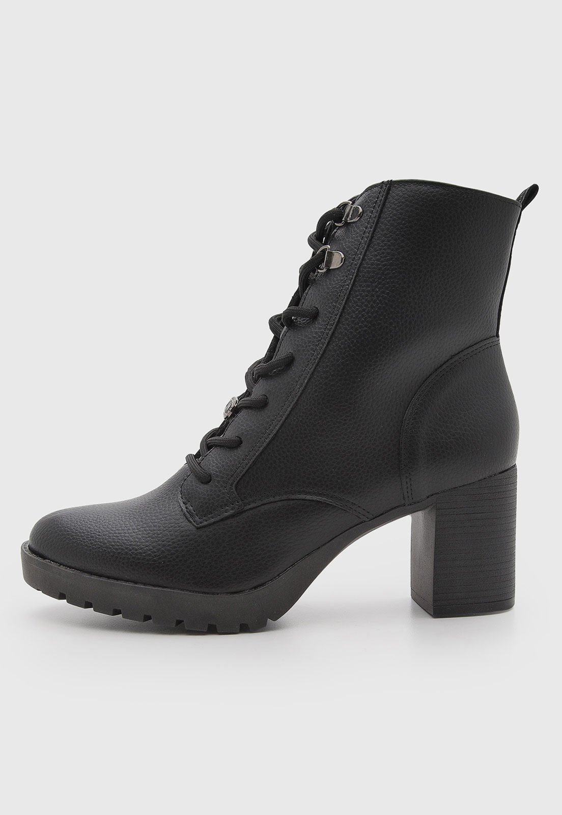 Bota Feminina Via Marte Cano Médio Salto Bloco Preta