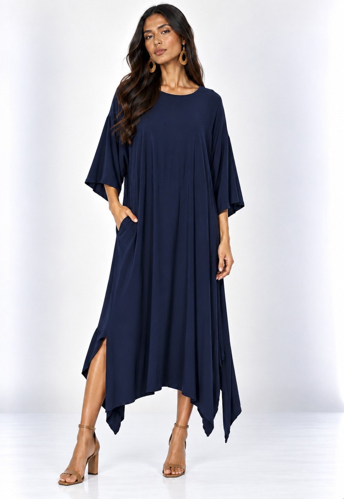 Vestido Amazonia Vital Plus Viscose Nascente Azul Marinho