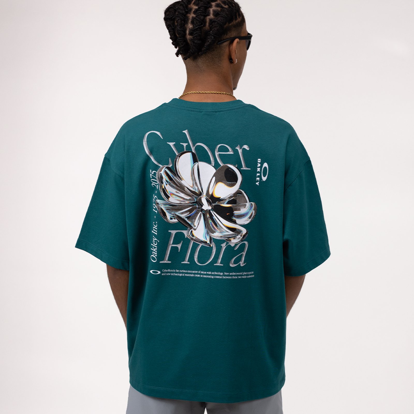 Camiseta Oakley Cyberflora Metal Blossom SS Tee - Mediterranean