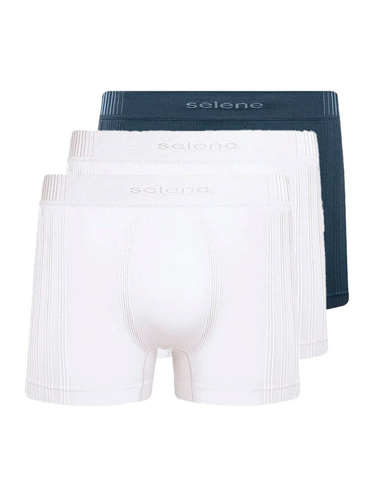 Kit com 3 Cuecas Boxer Selene 11070-002/003/440 Branco