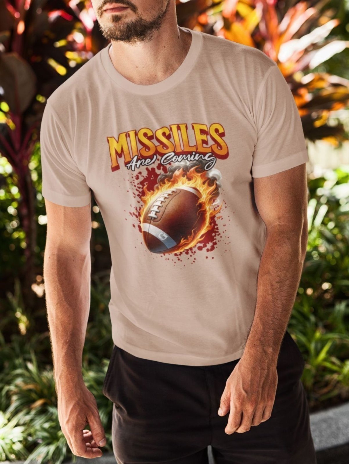 Vista 3 Camiseta Básica Masculina GuGi Bola De Futebol Americano cáqui Gugi cáqui