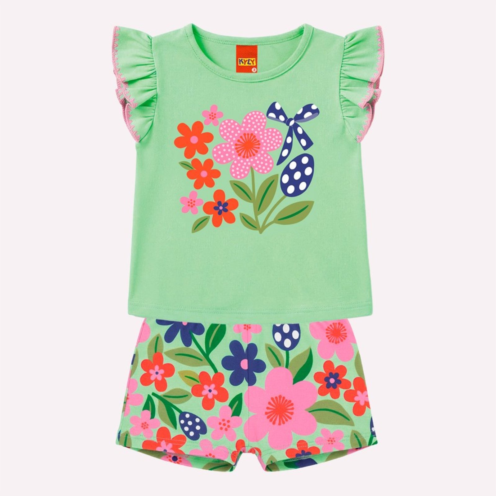 Infantil - Conjunto Menina Flores Kyly