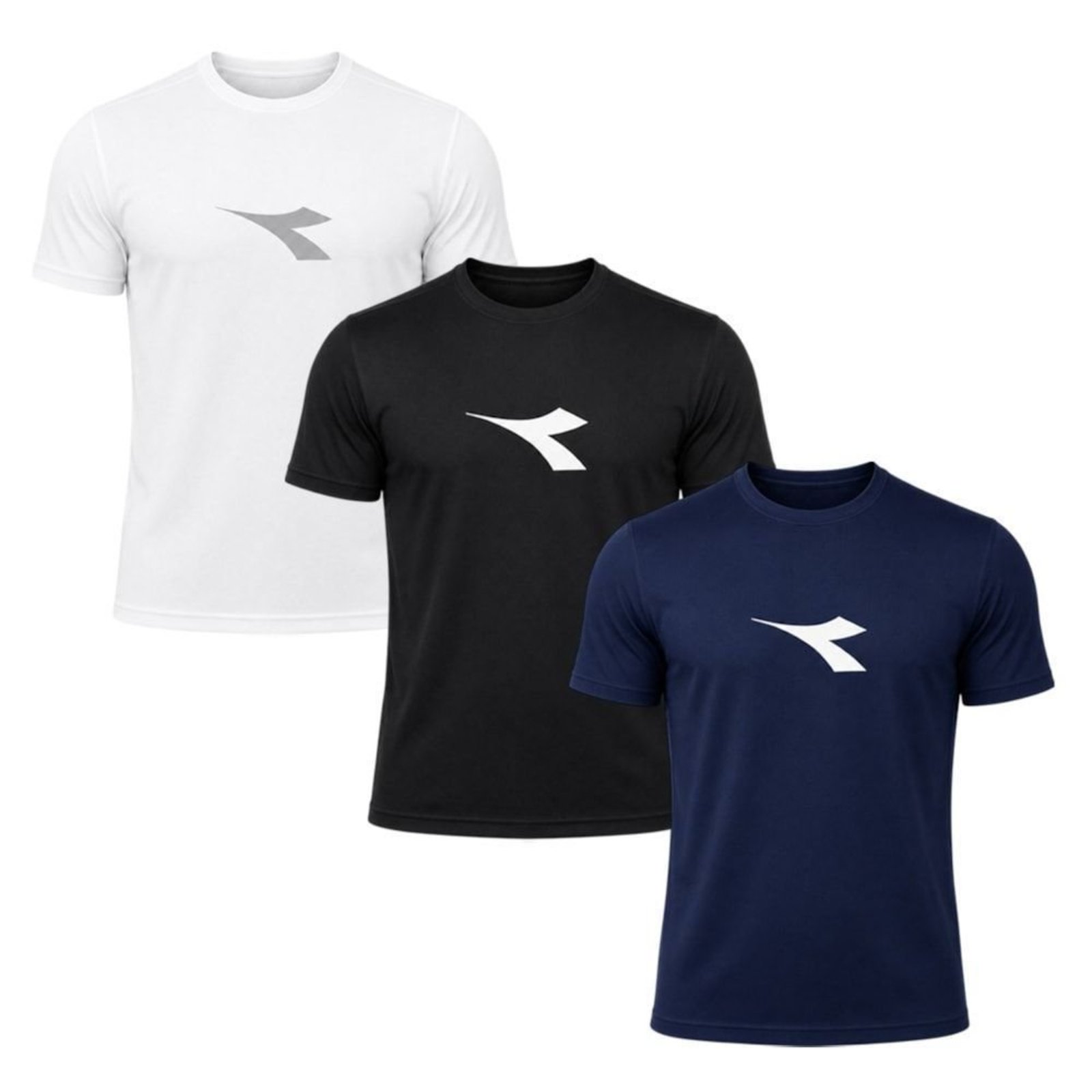 Kit 3 Camisetas Diadora Big Logo Masculino - Branco - Diadora