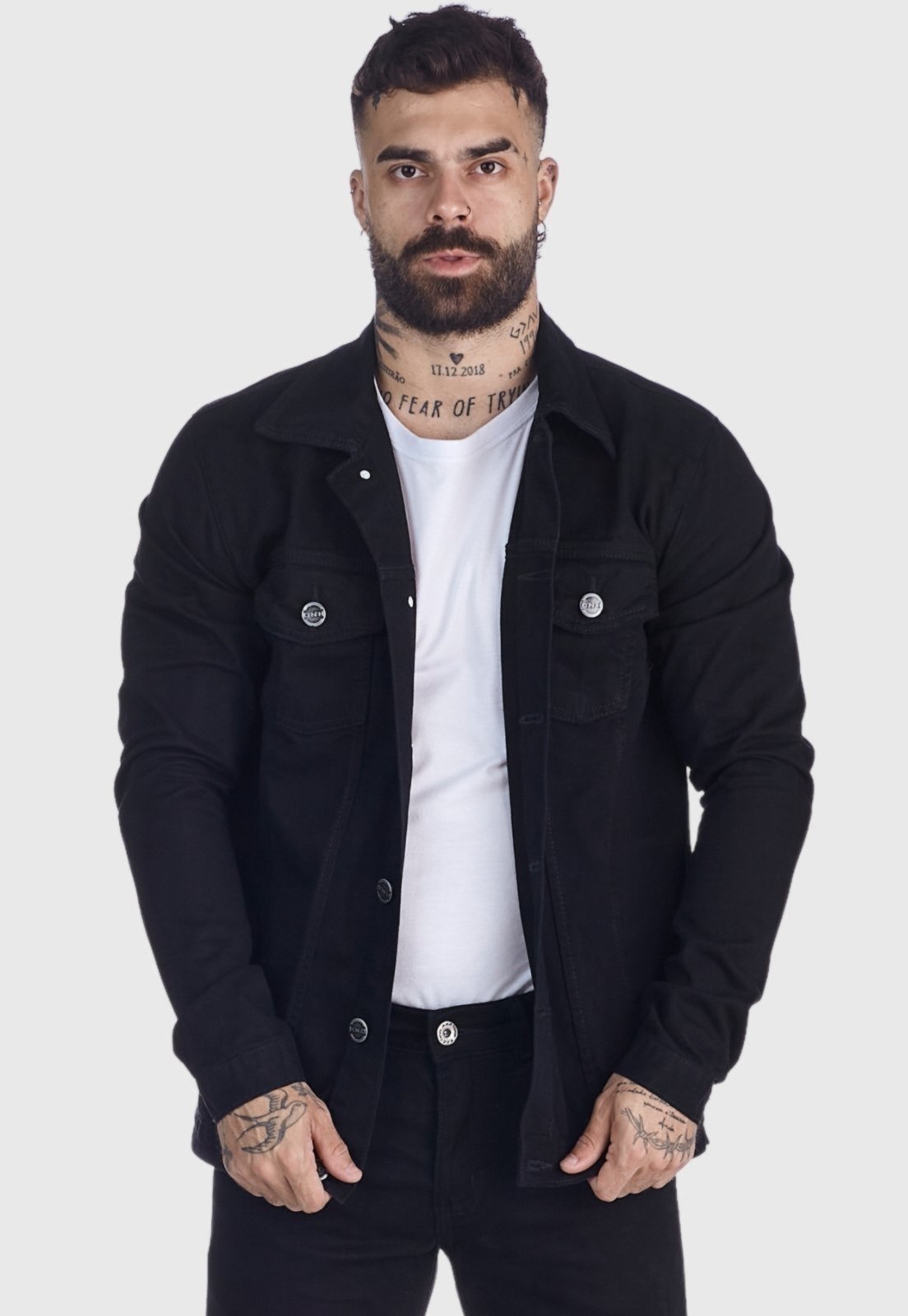 Jaqueta Jeans HNO Jeans Lisa Preto