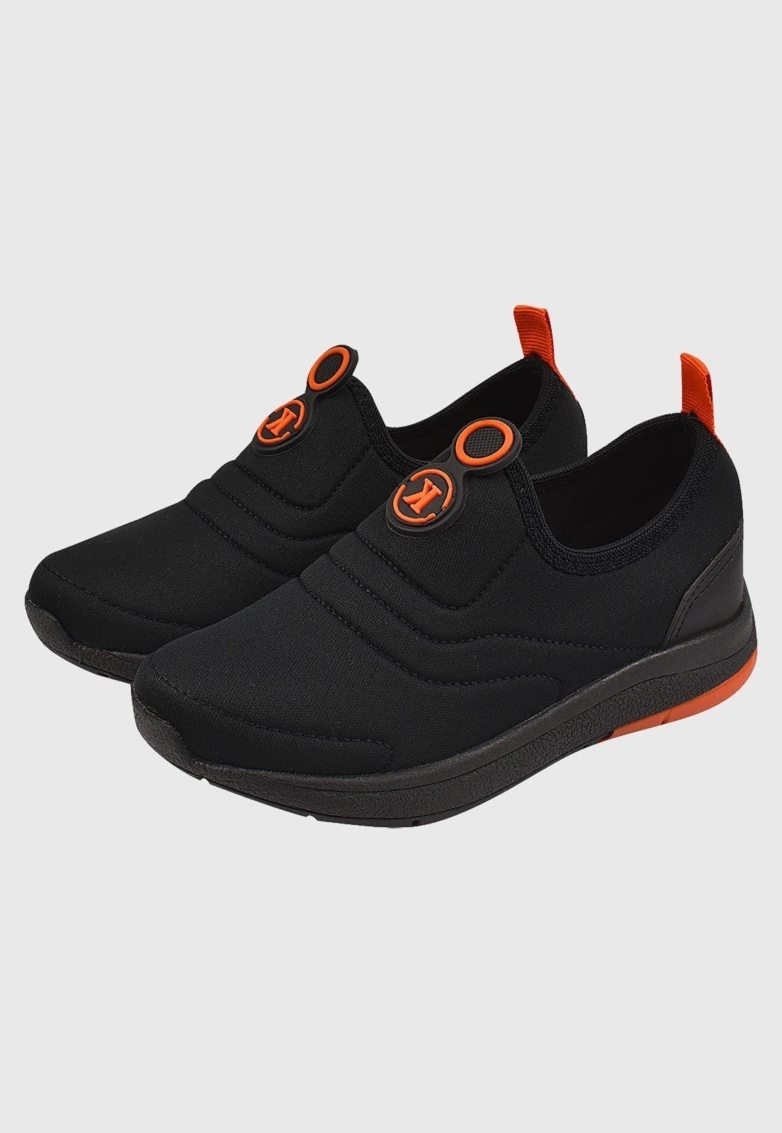 Vista 3 Infantil - Tênis Meia Calce Facil com Laranja tep Kidstep preto Kidstep preto