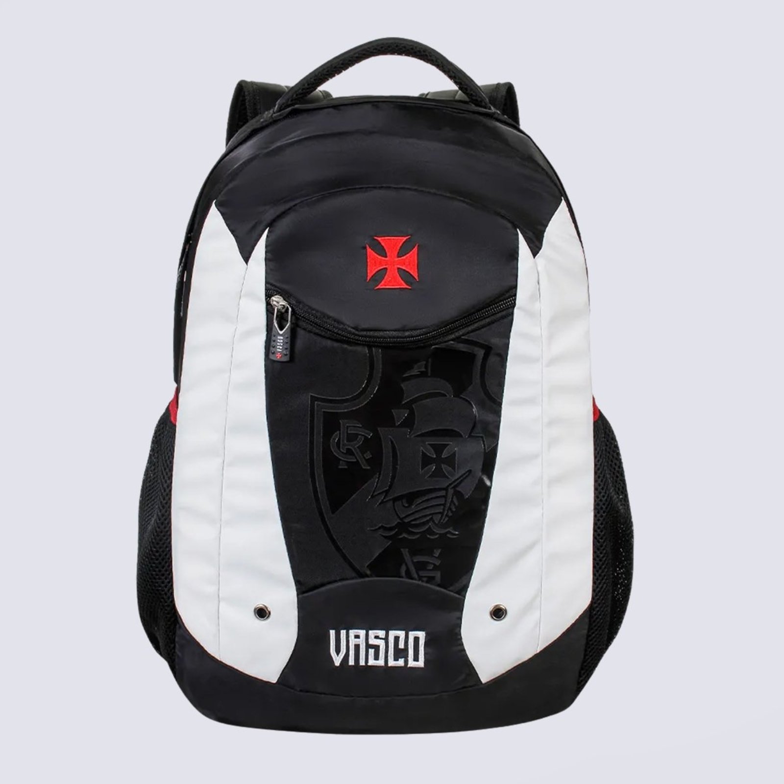 Mochila Vasco Esportiva Preta e Branca