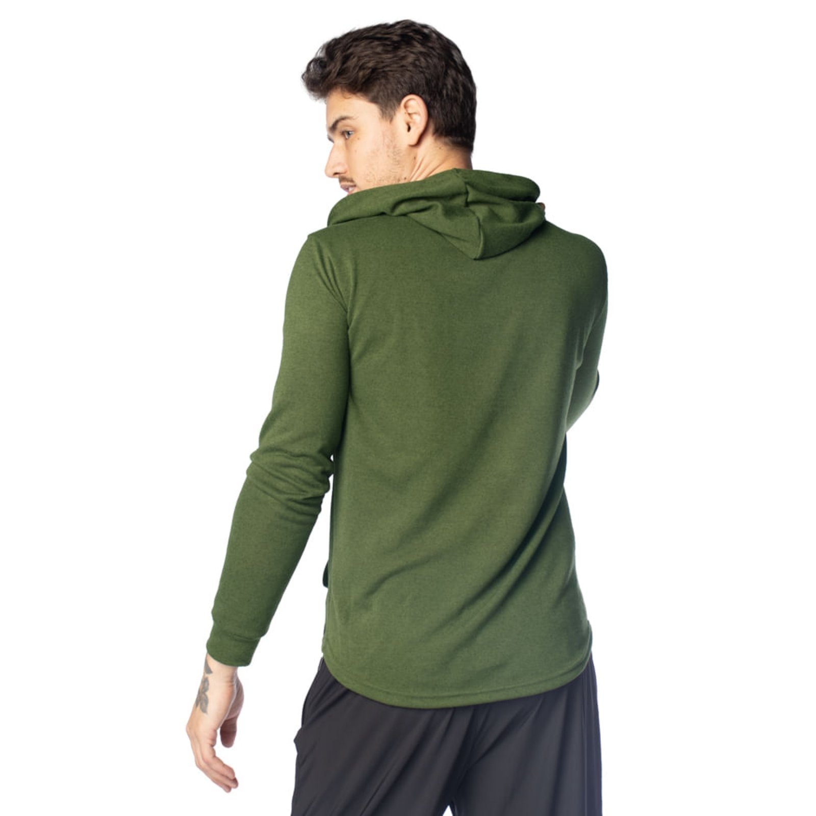 Vista 3 Blusa Masculina Over Surf Capuz Bolso Canguru Floresta verde Over Surf verde
