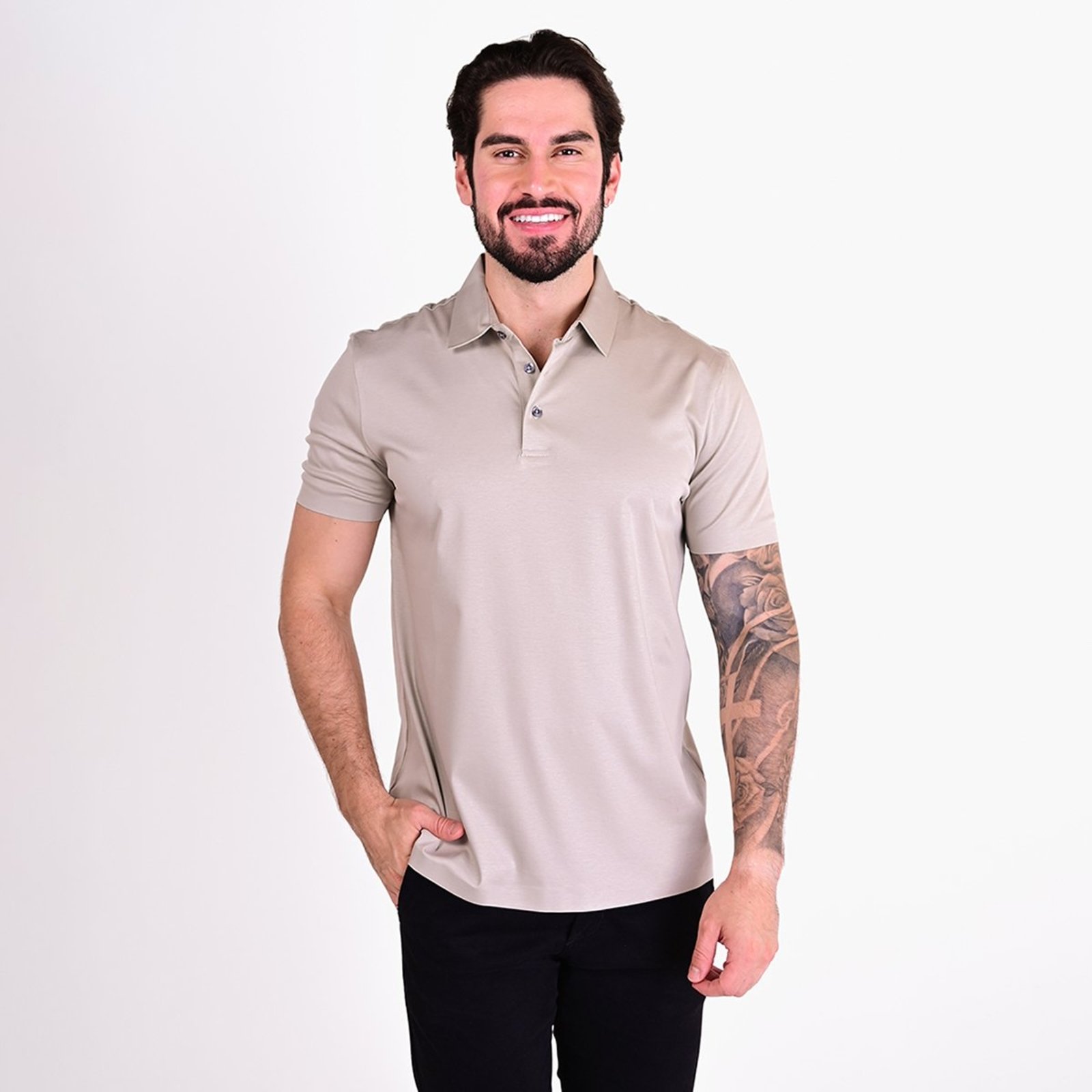 Camisa Polo Pima Oficina Reserva Khaki