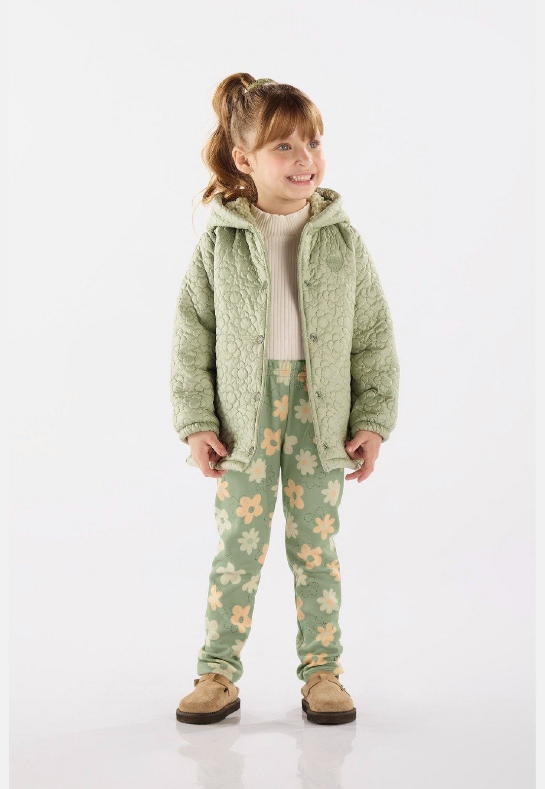 Infantil – Jaqueta Feminino em Poliéster Puffer Up Baby Verde