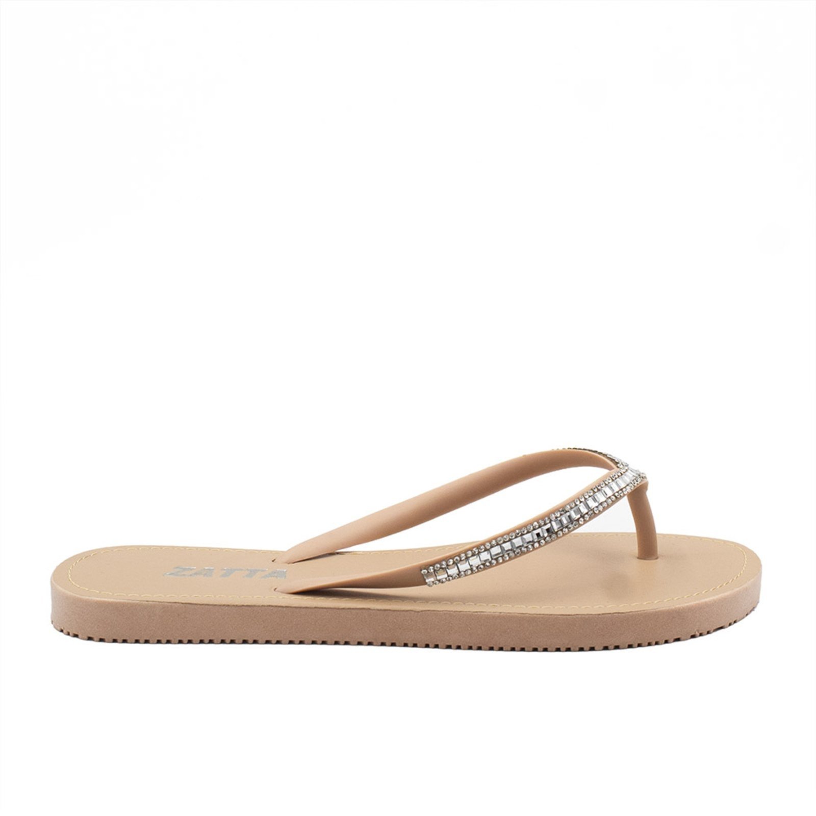Chinelo Zatta de Dedo Brilho Strass Nathy Prata